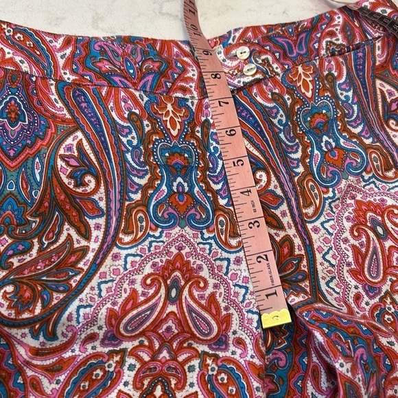 120% Lino Linen Wide Leg Trouser Pants Women’s Paisley Size 42 Pink Purple Red - Picture 16 of 17